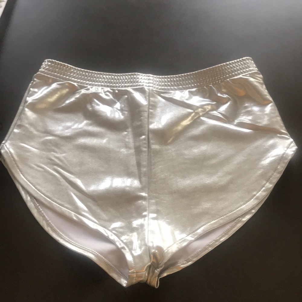 Silver hot pants from American Apparel size M